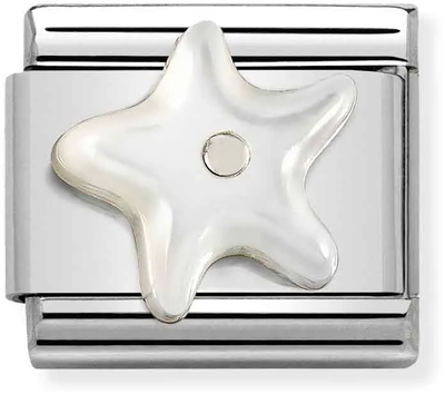 Nomination Classic Starfish White Mother of Pearl Sterling Silver & Steel Charm 330509/12