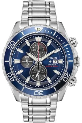 Citizen Eco-drive promaster duikchronograaf (45 mm) blauwe wijzerplaat / roestvrijstalen band CA0710-82L
