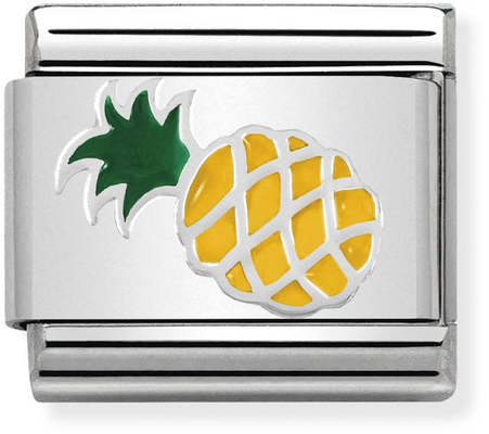 Nomination Classic SYMBOLS In Stainless Steel Enamel And Silver Sterling Silver Pinapple Charm 330202/45