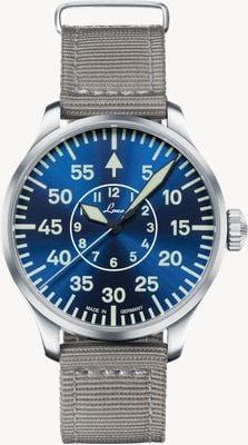 Laco Aachen 'Blaue Stunde' Automatic (42mm) Blue Sunray Dial / Grey Nylon Strap 862101.2