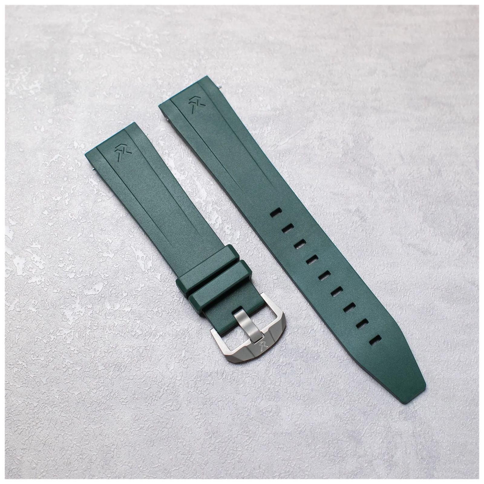 RZE HexaFlex 20 Forest Green FKM Rubber Strap 20mm  Watch