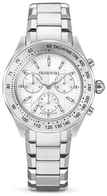 Swarovski Dextera tachymetre watch, Swiss Made, Metal bracelet, Silver tone, Stainless steel 5744561