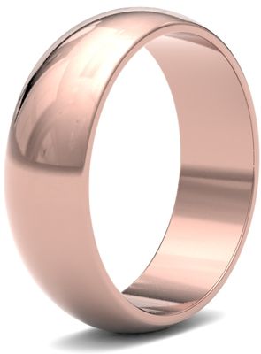 James Moore Wedding Rings | 9ct Rose Gold | 6mm | Light | D-Shape | AG_6LLD-9R