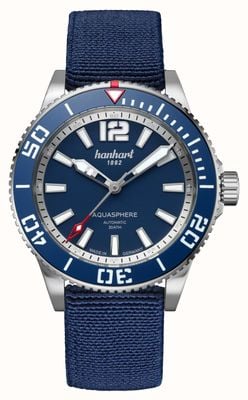 Hanhart AQUASPHERE FreeFall (42mm) Blue Dial / Blue Hookstrap™ 772.270-3338