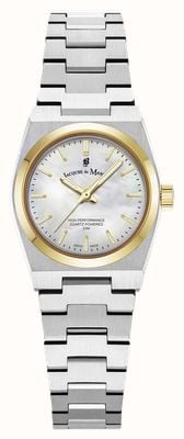 Jacques Du Manoir Montre Horizon à quartz trois aiguilles (25 mm), cadran en nacre / bracelet en acier inoxydable JWL05603