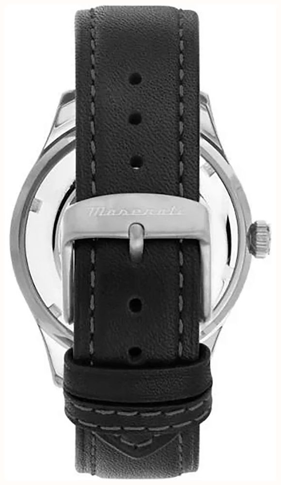 Maserati SORPASSO 42MM Automatic Leather Strap Skeleton Stainless Steel Mens R8821124004 - alternate view 3