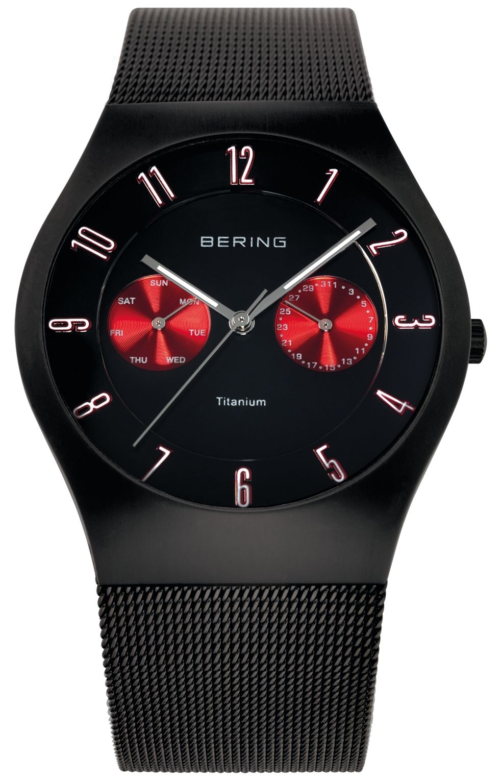 Bering pour homme en titane avec bracelet en maille montre