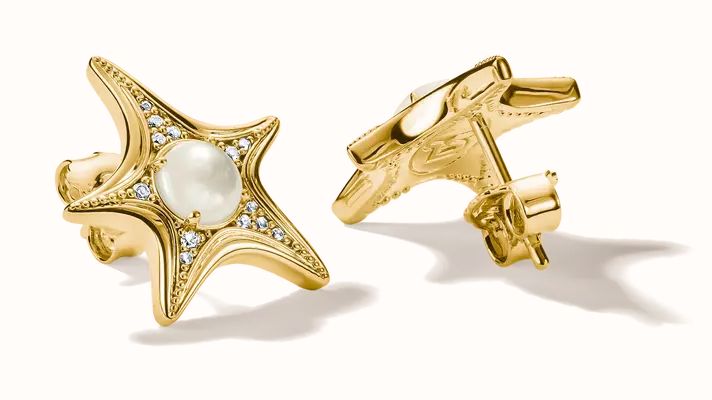 Thomas Sabo Thomas Sabo Fluid Elegance Mother of Pearl Starfish Stud Earrings H2351-M01-14 - widok alternatywny 2