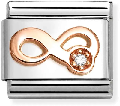 Nomination Classic Infinity With White Stone Sterling Silver Charm 430305/46