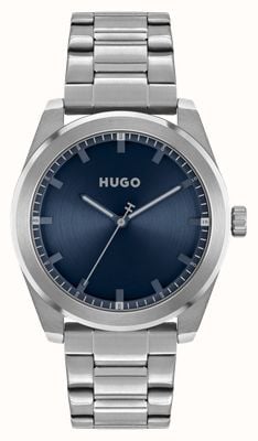 HUGO 男式#bright（42毫米）蓝色表盘/不锈钢表链 1530361