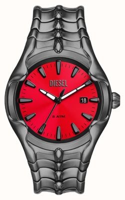 Diesel Herren-Armbanduhr in Grün (44 mm), rotes Zifferblatt/Rotguss-Edelstahlarmband DZ2199