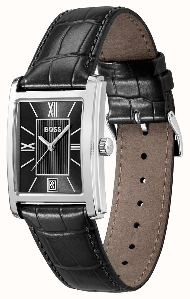 Armband Hugo Boss Uhr Viereckig Lederarmband Hugo Boss Edelstahl