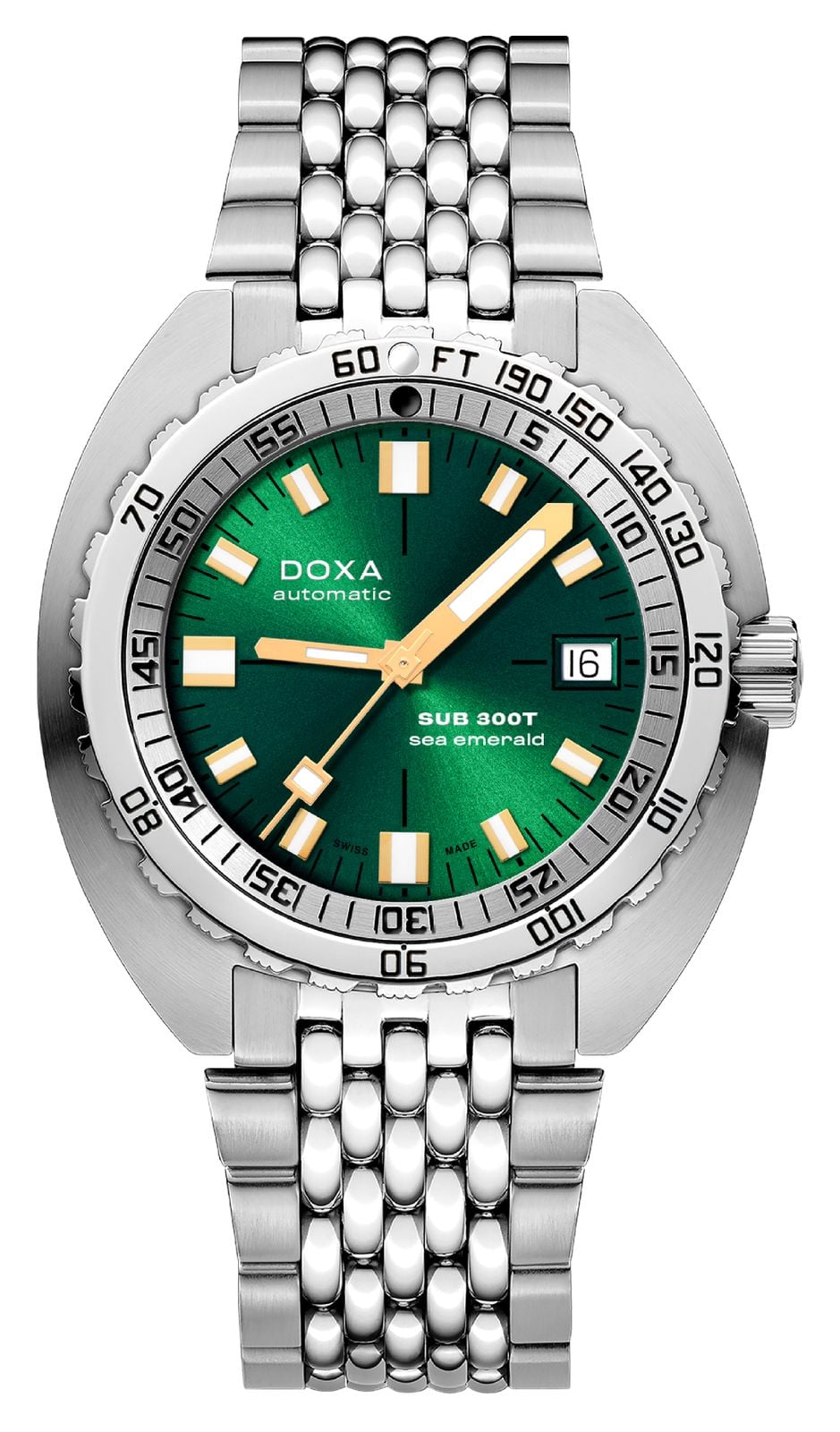 DOXA Cadran vert soleillÃ© en Ã©meraude marine Sub 300t (42, montre