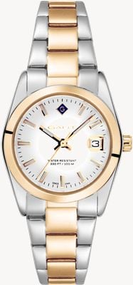 GANT Montre femme Everett Mini (28 mm) cadran blanc / bracelet en acier inoxydable bicolore G186002
