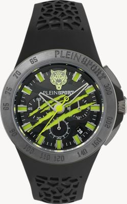 Plein Sport THUNDERSTORM Chronograph (43mm) Black Camo Dial Dial / Black Silicone Strap PSABA0623