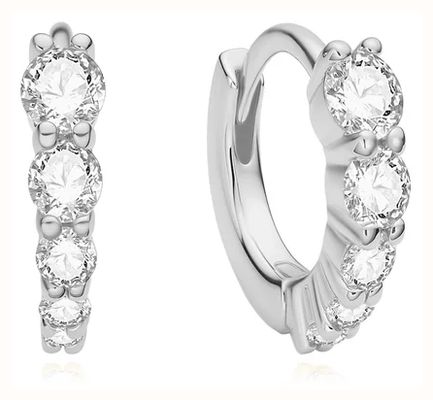 Ania Haie Silver Gracuated Sparkle Huggie Hoop Earrings E075-03H