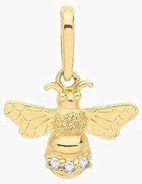 9ct Yellow Gold  Small Cubic Zirconia Bee Pendant Only PN1127