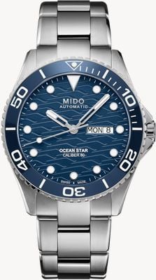 MIDO Ocean Star 200C Automatic (42.5mm) Blue Wave-Pattterned Dial / Stainless Steel Bracelet M0424301104100