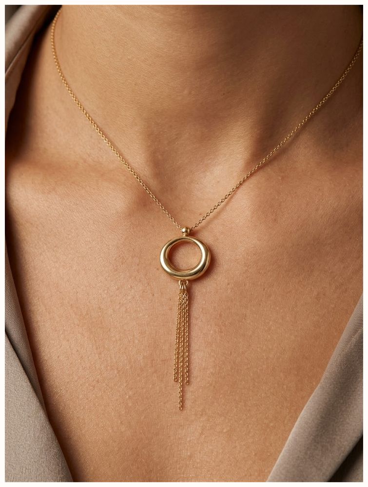 9ct Yellow Gold Drop Pendant Necklace J87184 - vue alternative 2