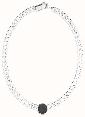 Guess Men's King's Road Steel Chain And 19mm Coin Pattern Necklace 21" UMN03220STBK