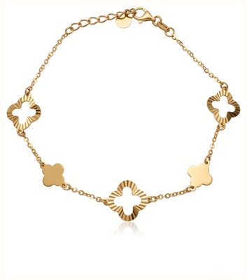 Allied Gold 9ct Yellow Gold Clover 7.5" Bracelet HCCL-180-9Y-7.5