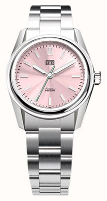 HTD Tennis chic champagne roze automaat (37mm) roze wijzerplaat / roestvrijstalen band T23S01_CCP