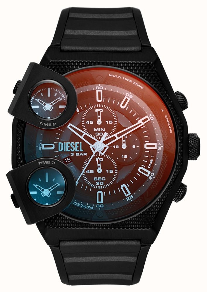 Diesel Sideshow | Black Chronograph Dial | Black Silicone