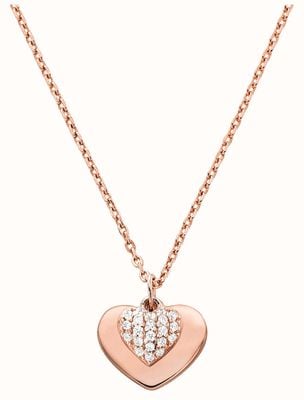 Michael Kors KORS BRILLIANCE | Rose Gold Plated Sterling Silver Necklace | Heart Pendant MKC1570AN791