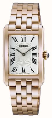Seiko Classic Quartz (22.2mm) White Dial / Rose-Gold PVD Stainless Steel Bracelet HGG002P1