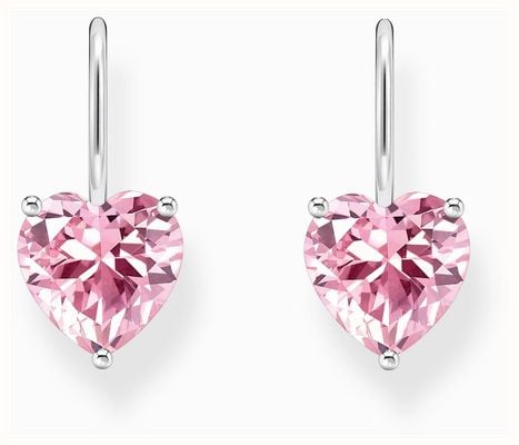 Thomas Sabo Heart-Shaped Pink Zirconia Sterling Silver Drop Earrings H2288-051-9