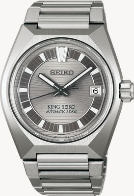King Seiko Vanac 'Tokyo Highway' Automatik (41 mm) Silberfarbenes Zifferblatt / Titanarmband HKF002J1