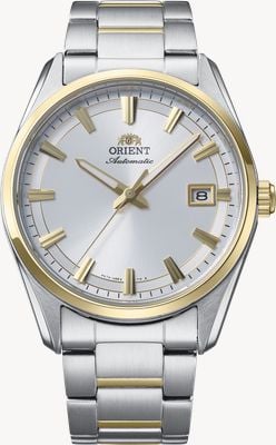Orient Stretto Date (38.5mm) White Dial / Two-Tone Stainless Steel Bracelet RA-AC0R01S30B