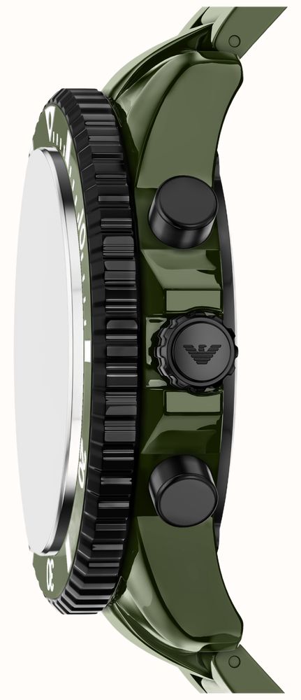 Emporio Armani Solar Chronograph (44mm) Green Dial / Green Ceramic Bracelet AR70023 - alternative Ansicht 2