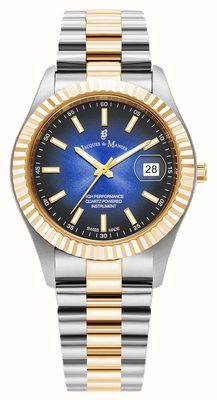 Jacques Du Manoir Inspiration Business (40mm) Blue Gradient Dial / Two-Tone Stainless Steel Bracelet JWG03003
