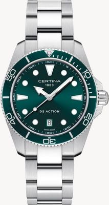 Certina DS Action Quartz (40mm) Green Dial / Stainless Steel Bracelet C0484101109100
