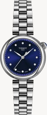 Tissot Desir Quarzwerk (28 mm) blaues Sonnenstrahlzifferblatt / Edelstahlarmband-Uhr T1520101104600