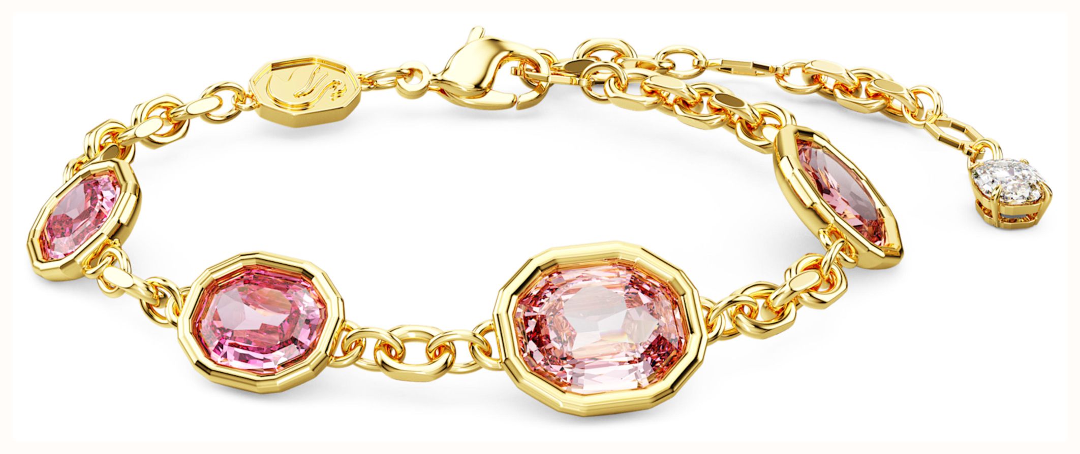 【SWAROVSKI】Imber ブレスレット 5684537 Imber bracelet, Octagon cut, Pink, Gold-tone plated | Swarovski