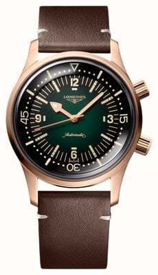 LONGINES LEGEND DIVER Bronze Automatic (42mm) Green Dial / Brown Leather + Green NATO L37741502