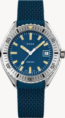 DOXA SUB 200 Caribbean (42mm) Dark Blue Iconic Dial / Dark Blue FKM Rubber Strap 796.10.201.32