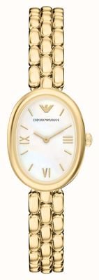 Emporio Armani Sinfonia (28mm) White Mother-of-Pearl Dial / Gold PVD Stainless Steel Bracelet AR11777