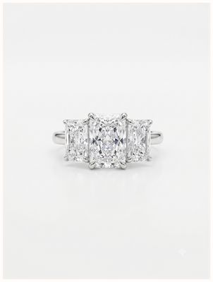 Platinum Lab Grown Trilogy Ring Dvs1 J12308