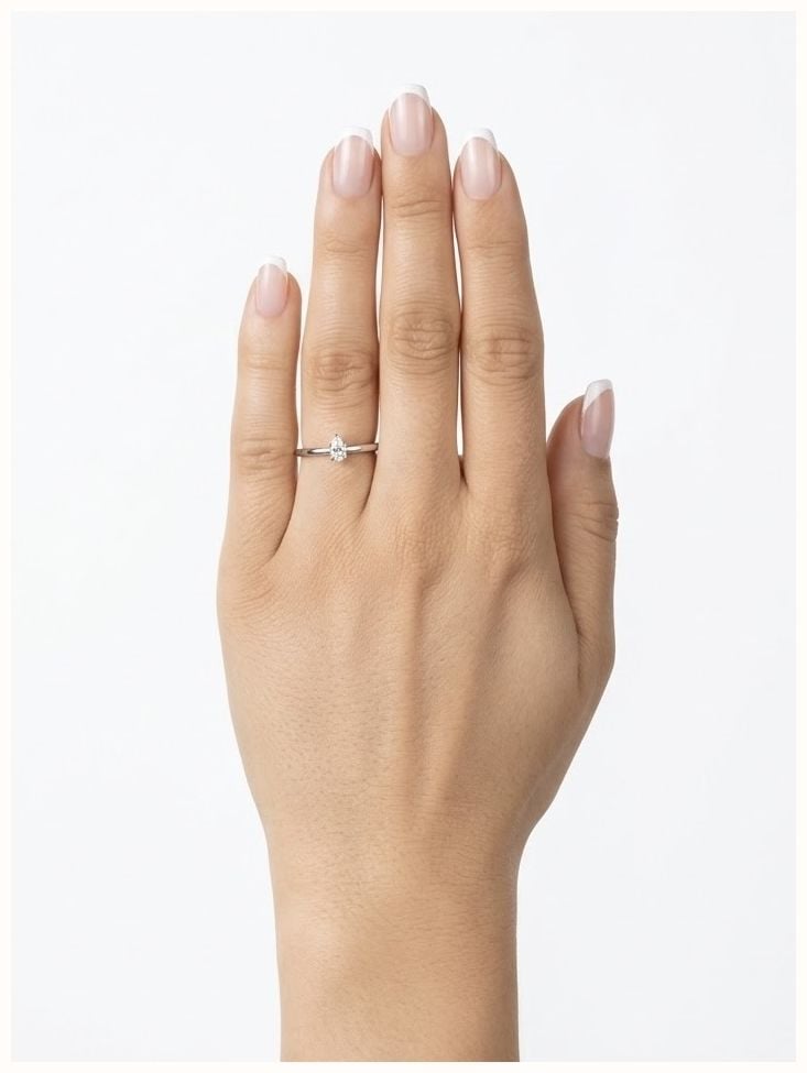 0.29ct Pear Natural Diamond Platinum Solitaire Ring J65914 - alternate view 4