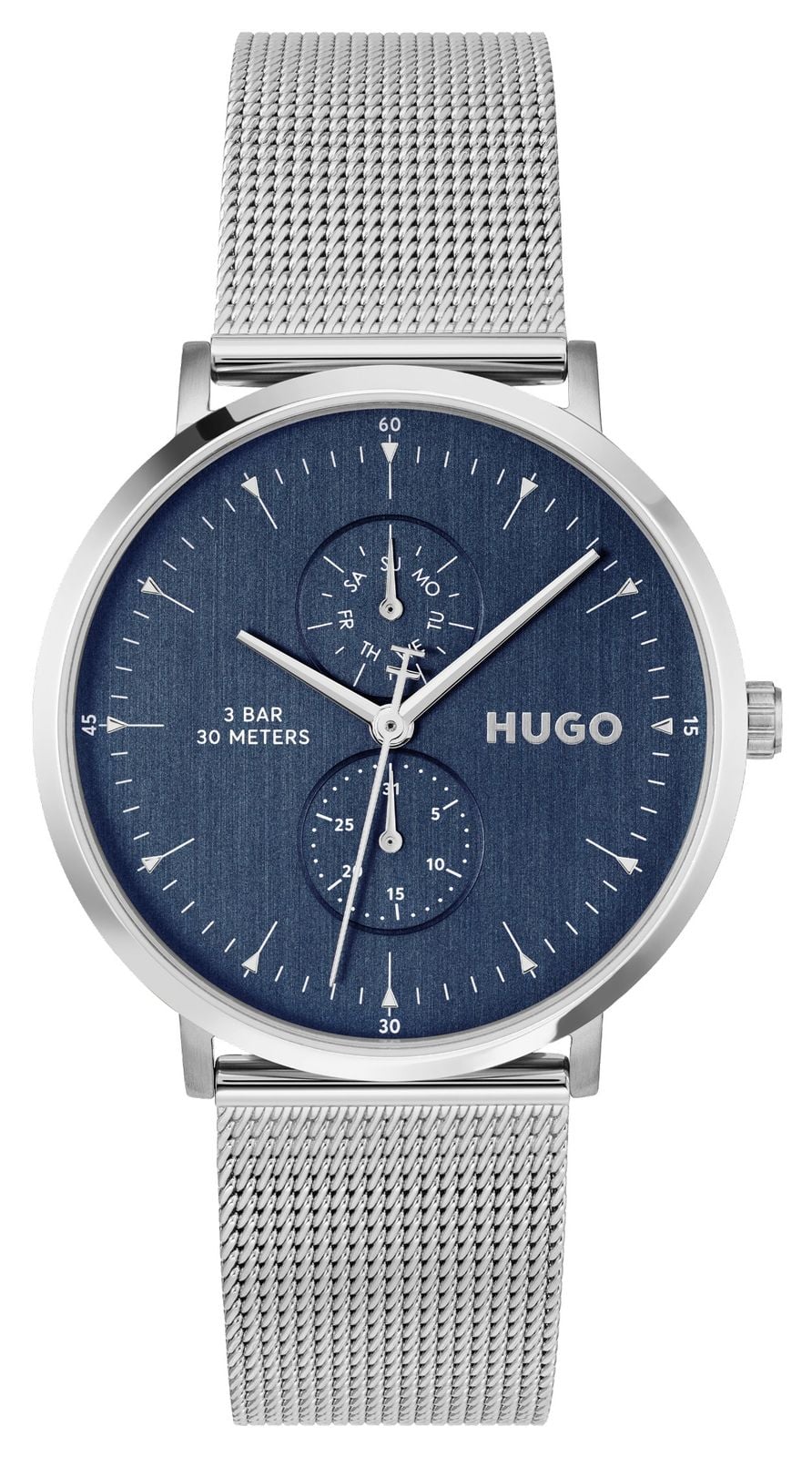 HUGO multifonction Ã  quartz (40 mm), cadran bleu, montre