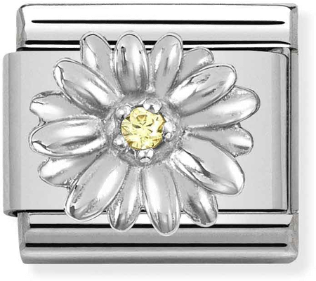 Nomination Composable CL Symbols Stainless Steel Silver 925 And Cubic Zirconia Daisy 330311/13