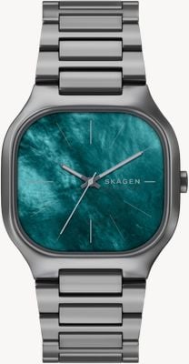 Skagen Mellem (40 mm) quadrante madreperla teal / bracciale acciaio inossidabile PVD gunmetal SKW6954