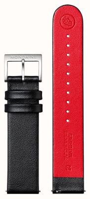 Mondaine Pasek ze skóry winogronowej wegańskiej - czarny - (22 mm) FG1682221Q