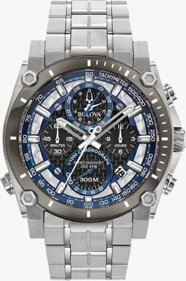 Bulova Icon Precisionist Quartz Chronograph (46mm) Black Dial / Stainless Steel Bracelet 98B316