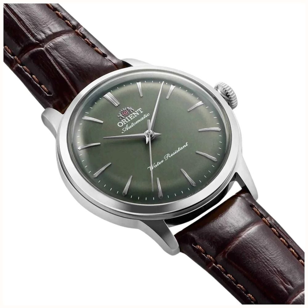 Orient Men's Automatic Green Dial Brown Leather Strap Domed Mineral Crystal RA-BB0102E30B - 別ビュー 2