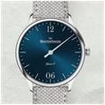 MeisterSinger Yaara Q (36mm) Blue Patterned Dial / Grey Textile Strap Watch YAQ917S - alternate view 3