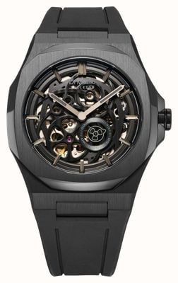 D1 Milano スケルトンジェットブラック（41.5mm）ブラックスケルトン文字盤/ブラックラバーストラップ SKRJ17
